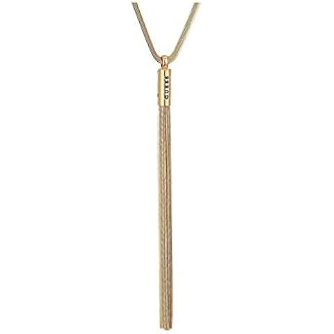 Long Tassel Necklace Y Shaped Adjustable Knot Chain Tassel Pendant for Women | Amazon (US)
