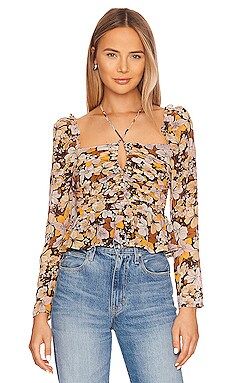 ASTR the Label Toni Top in Brown & Yellow Floral from Revolve.com | Revolve Clothing (Global)