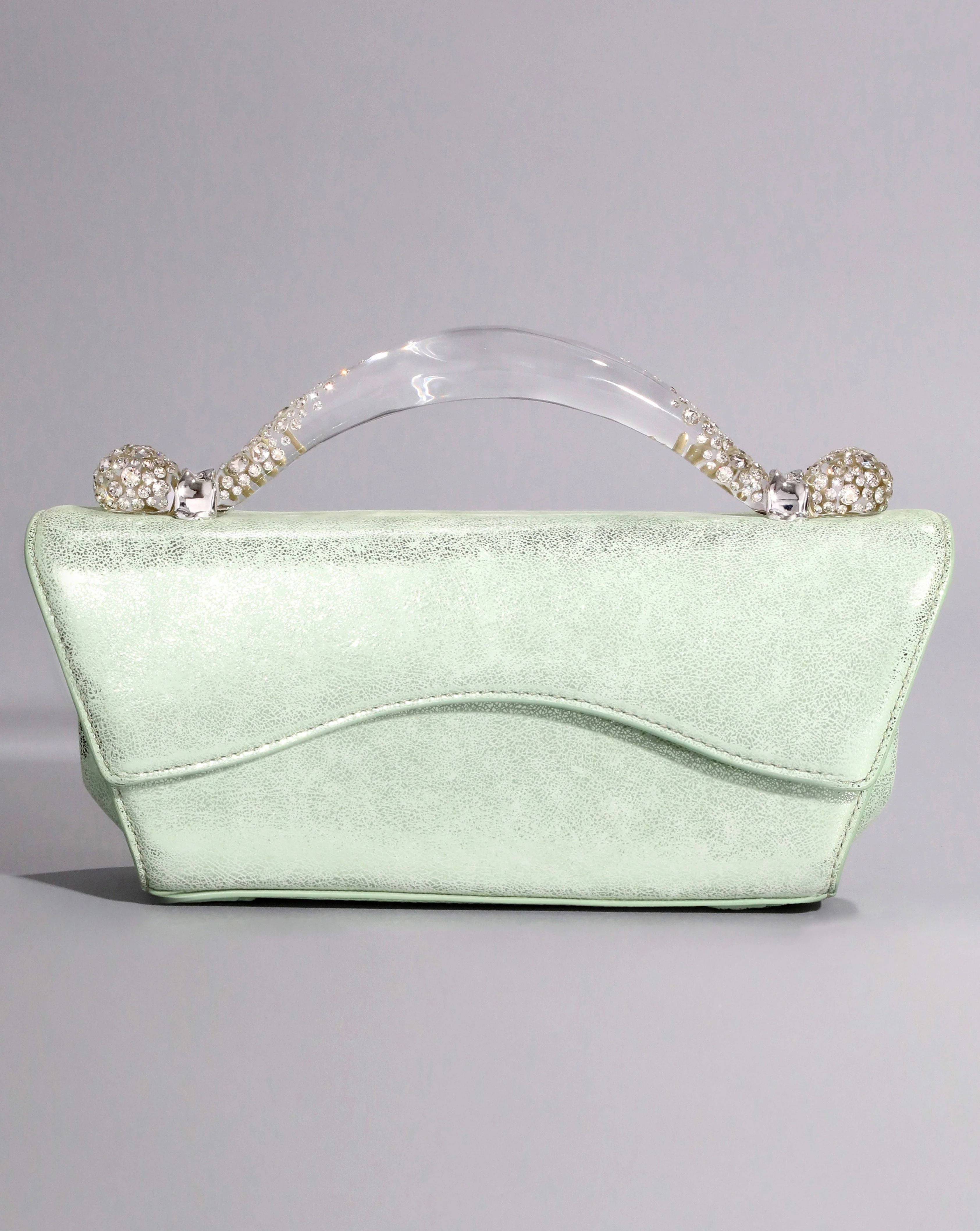 Opalescent Mint Candy Box Lucite Handle Handbag | Alexis Bittar | Alexis Bittar