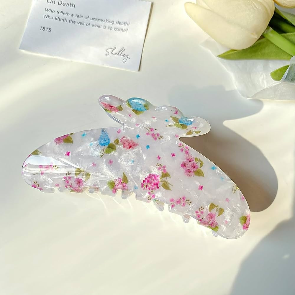 4.3" Floral Pattern Print Large Vintage Hair Claw Clip Non-Slip Shell French Style Hair Accessori... | Amazon (US)