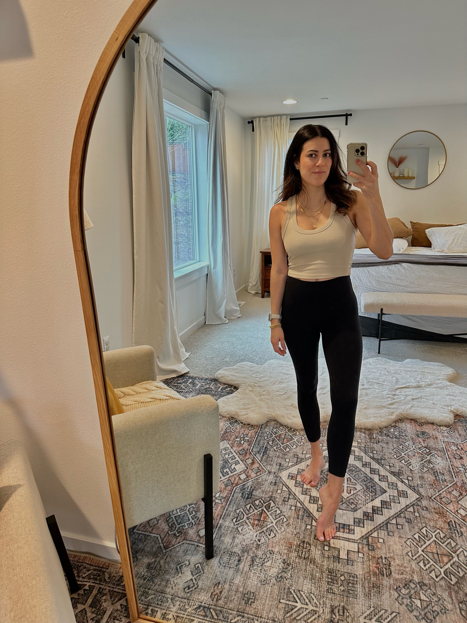 My favorite #ootd to go from running errands to driving the kids around. These leggings are soft as butter! And have pockets. #aeriereal #aerie #abercrombie @workoutset #neutralstyling #neutralaesthetic 

#LTKfit #LTKFind #LTKunder50