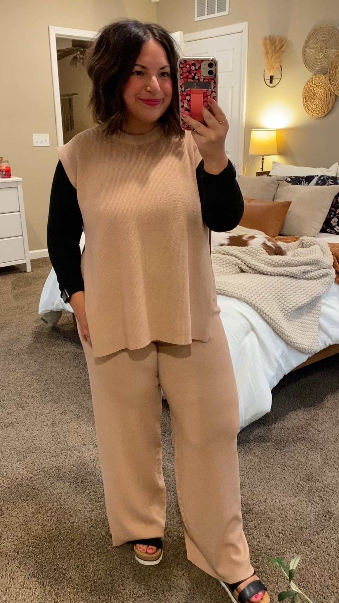 The cutest 2 piece sweater set from amazon!!

sandals: fit true to size // wearing a 5
set: fits true to size // wearing a large
long sleeve: fits true to size // wearing a medium 

 #LTKMidsize #LTKStyleTip #LTKWorkwear