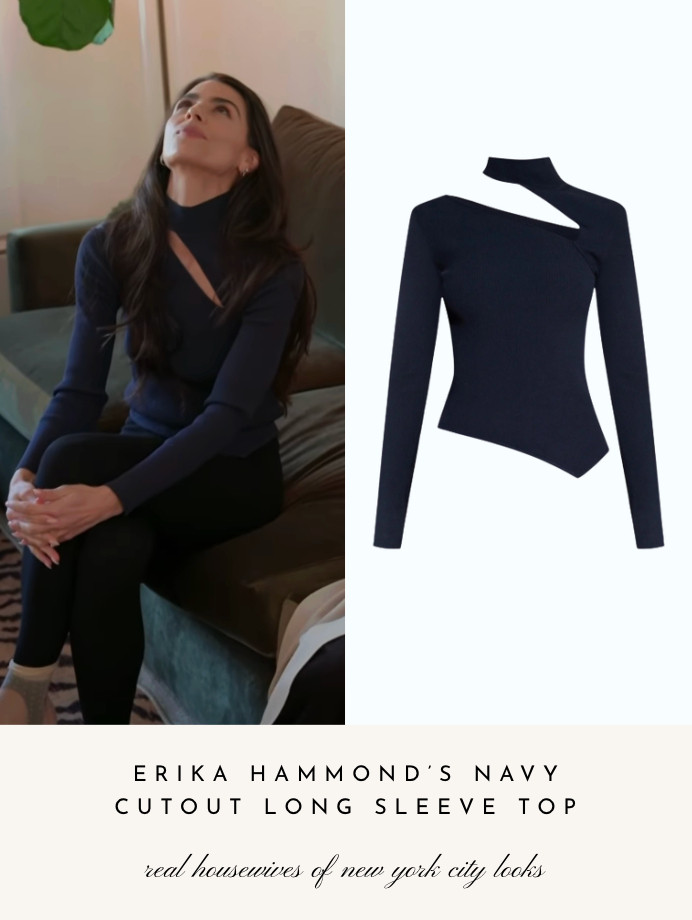 Erika Hammond's Navy Cutout Long Sleeve Top 

 