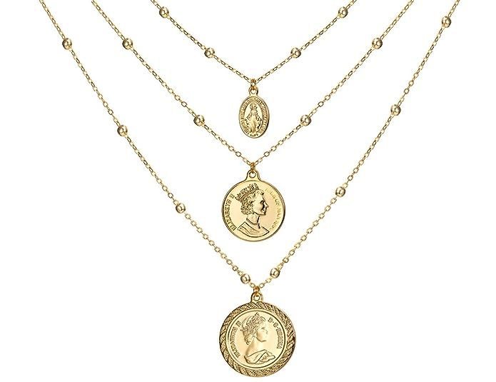 Coin Pendant Necklace 18K Gold Plated Canadian Coin (Front and Back Different Prints) Station Cha... | Amazon (US)