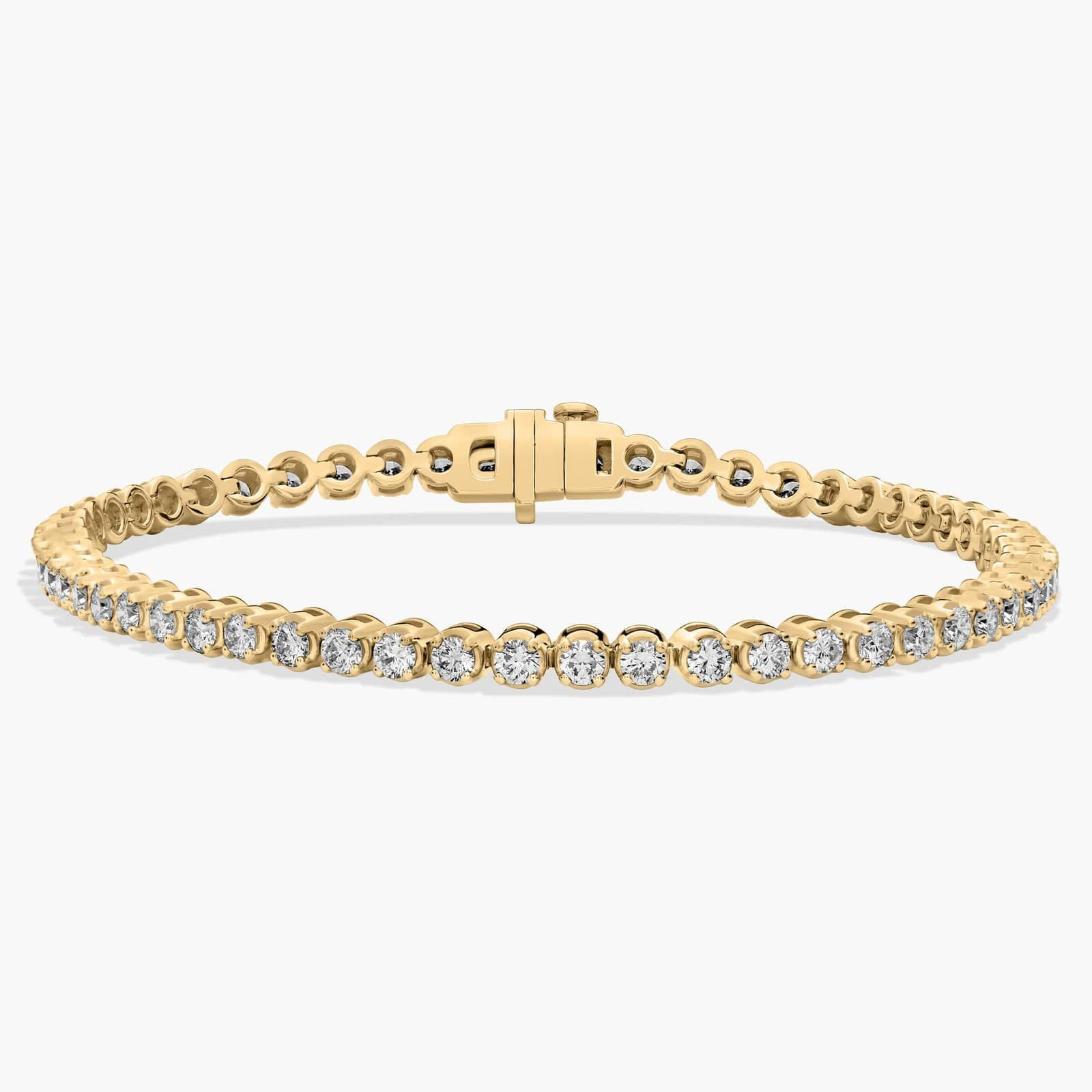 7 " Four Prong Lab-Grown Diamond Tennis Bracelet In 14K Yellow Gold (3 Ct. tw. - F-G / VS2-SI1) | Blue Nile
