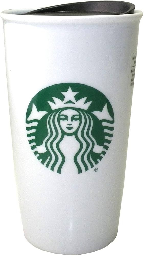 Starbucks Classic White and Green Coffee Traveler Tumbler Double Wall Ceramic Coffee Travel 12 oz | Amazon (US)