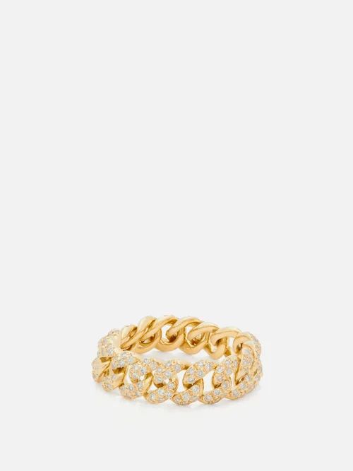 Shay - Mini Link Diamond & 18kt Gold Ring - Womens - Crystal | Matches (US)