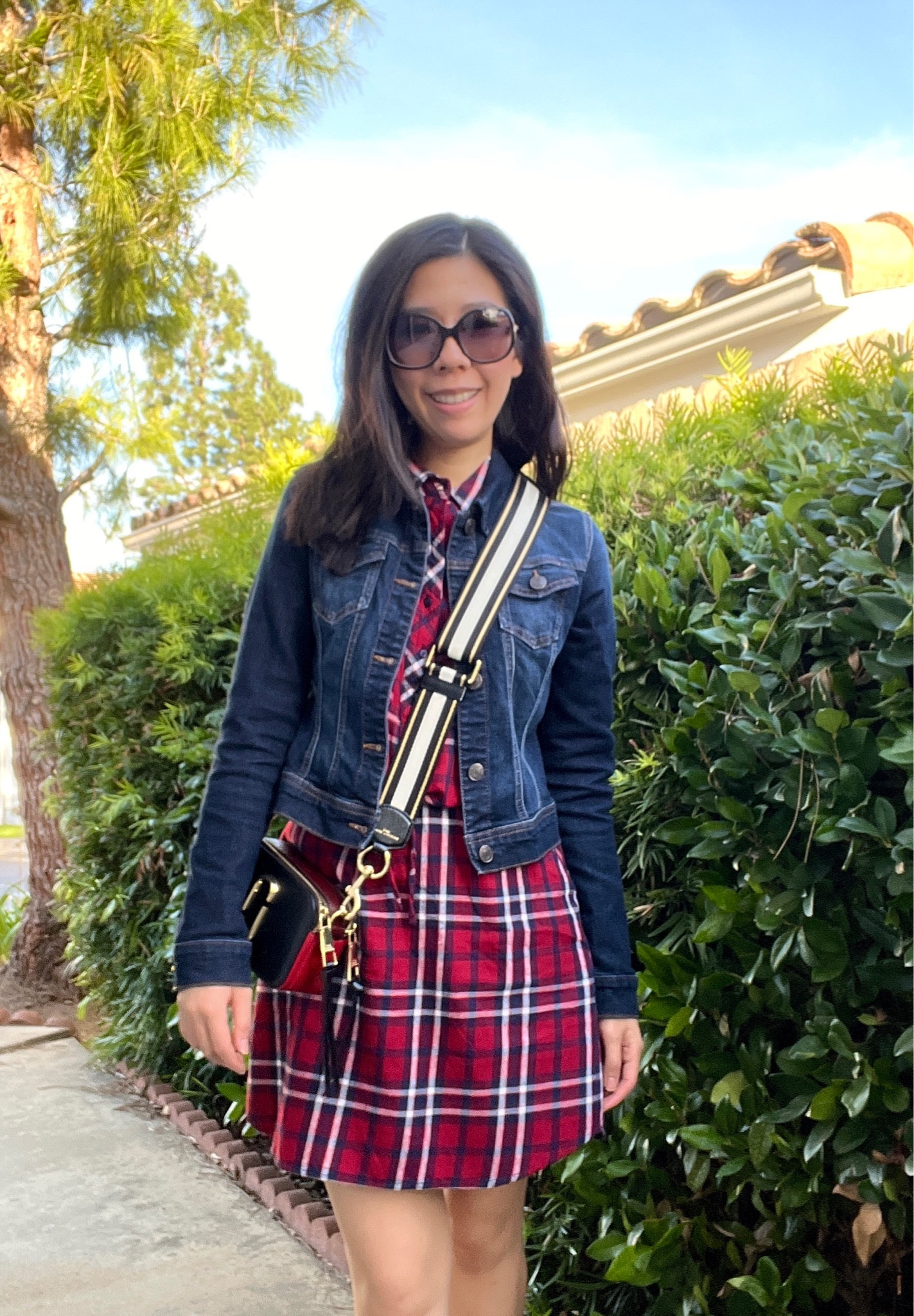 Christmas is just a few days away! Have you finished your holiday shopping? I was bored over the weekend so I went to the mall and it was incredibly chaotic! Everyone is scrambling for last minute gifts and check-out lines are astronomically long! Since it was warm, I wore my red plaid collar dress with a dark wash denim jacket and my trusty Snapshot crossbody from Marc Jacobs. 

#LTKitbag #LTKstyletip #LTKSeasonal