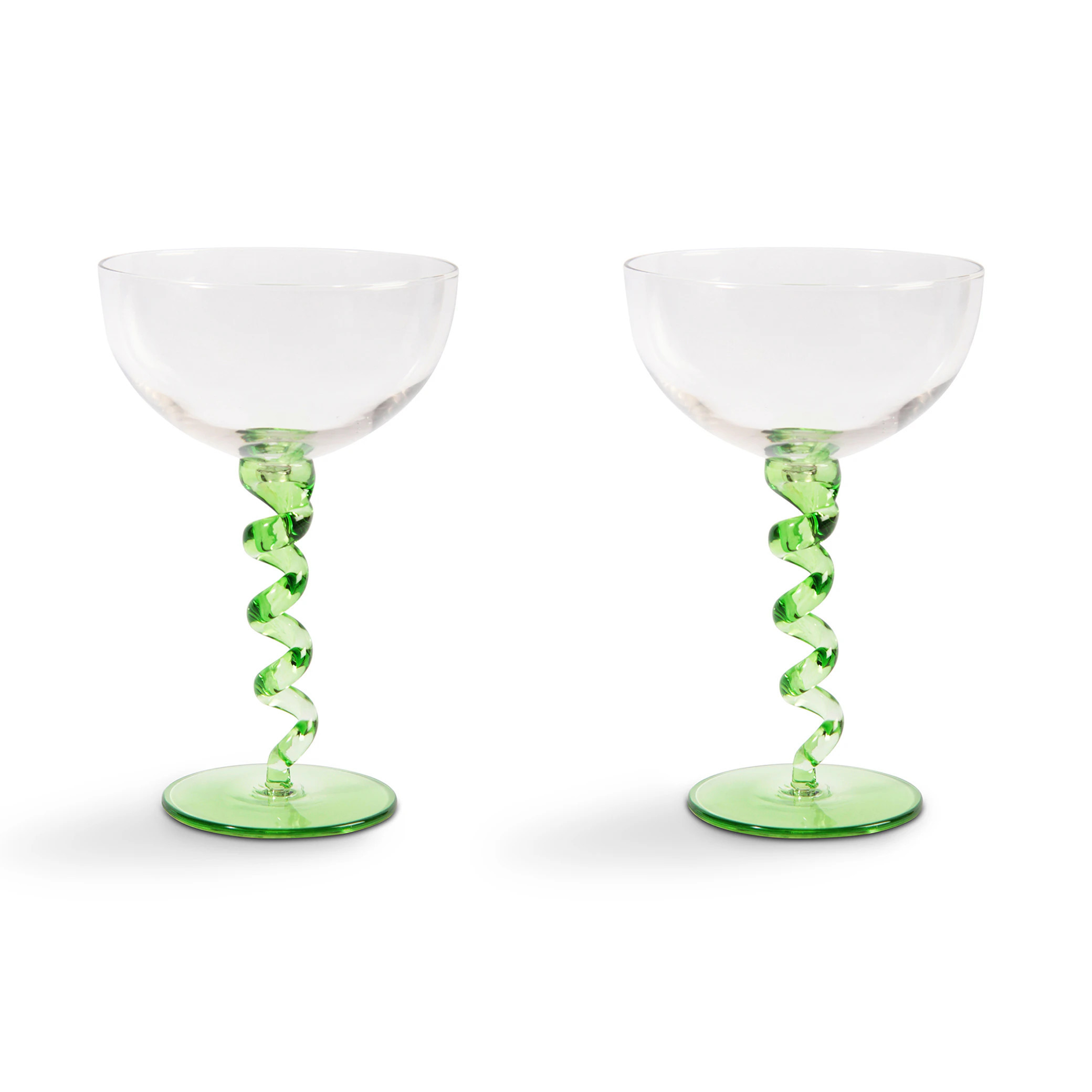 Spiral Coupe - Green (Set Of 2) | Trouva (Global)