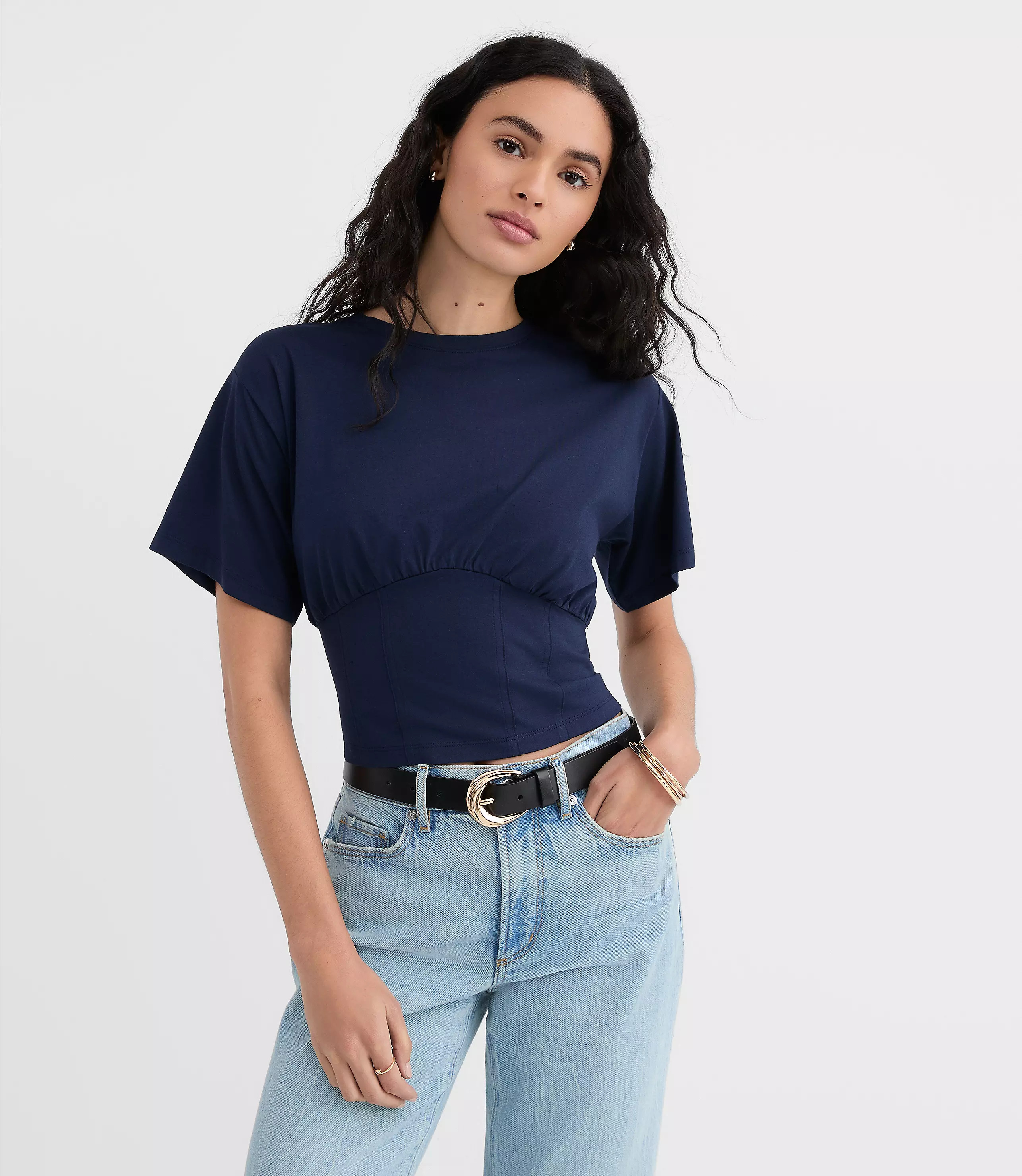 Corset Hem Tee | LOFT