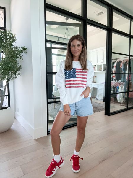 Sharing a few Memorial Day outfit ideas! These would also be so cute for a 4th of July party!

Sized up to XL in sweater for oversized fit!
Use my code ASHLEE20 on my Glitzy Bella favorites!

Summer style, Memorial Day outfits, Memorial Day weekend, casual style, denim shorts outfits, summer sandals, affordable style, 4th of July outfit ideas, mom outfits 

#LTKFindsUnder50 #LTKStyleTip #LTKFindsUnder100