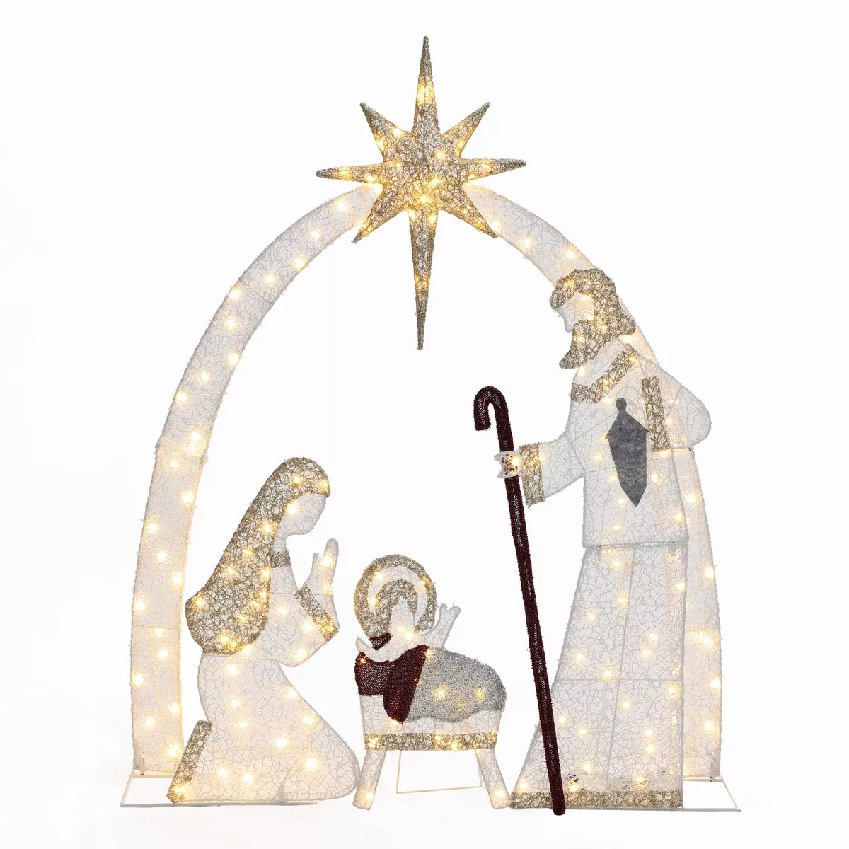 LuxenHome Lighted Nativity Christmas Outdoor Holiday Decoration White | Target