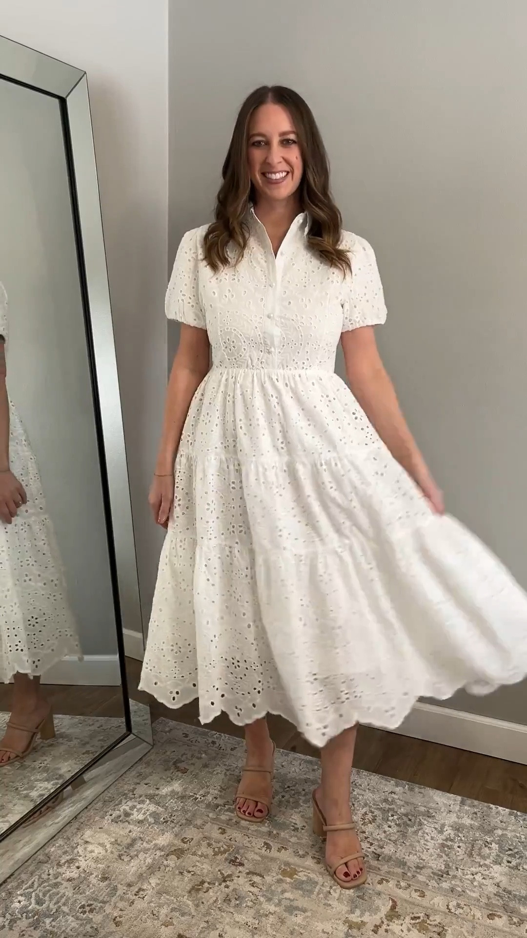 Prettiest eyelet dress for any spring or summer event!

Wearing size medium & it’s lined! Great great quality 🤍

Spring outfit // spring dress // spring outfits women // eyelet dress // white eyelet dress // graduation dress // mom graduation dress // white dress //bridal dress // bridal shower dress // wedding shower dress // summer outfit // summer dress // summer outfits women // engagement party // date night outfits // Easter outfit // Easter dress // Easter outfits // church outfit // church dress // church outfits // event dress // spring outfits 2026 // resort wear 2026 // Easter dresses women // work outfit // business casual workwear // office outfit // spring dresses // summer dresses // Easter outfits women 

#LTKootd #LTKOver40 #LTKSeasonal