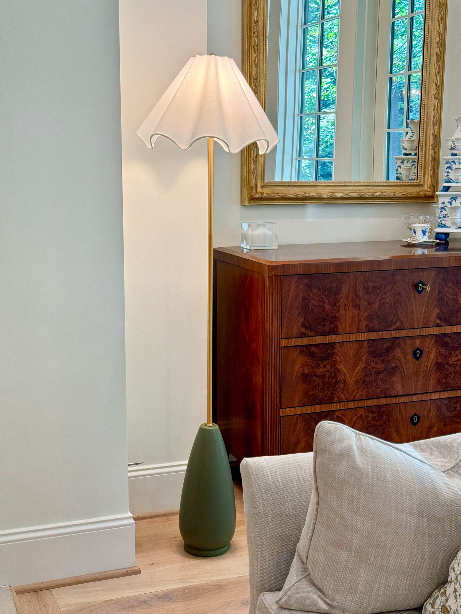 As adorable as it is affordable! I’ve been searching for the perfect thing to give this corner the attention it deserves, and this scalloped floor lamp is the perfect fit. It adds just the right amount of interest and light! 

#LTKHome