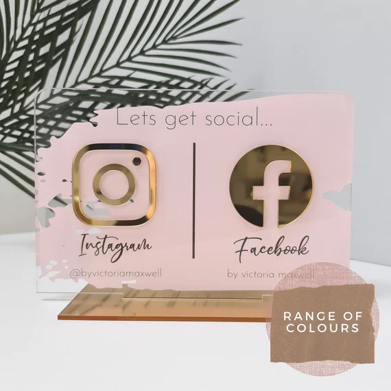 Double Business Social Media Sign  Salon Sign  Beauty Sign  | Etsy | Etsy (US)