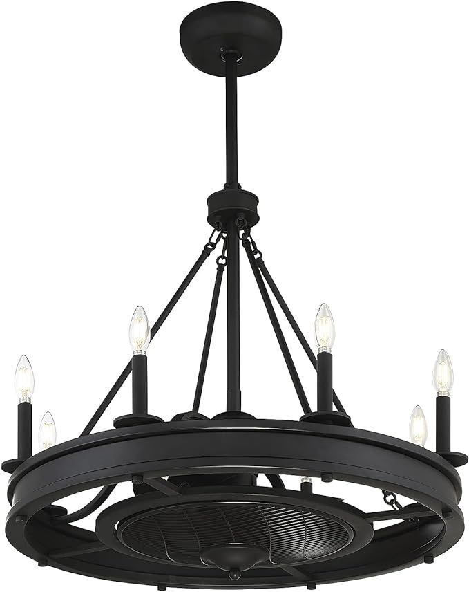 Savoy House 39-FD-124-89 Lyon 8-Light Fandelier in Matte Black (30" W x 28" H) | Amazon (US)