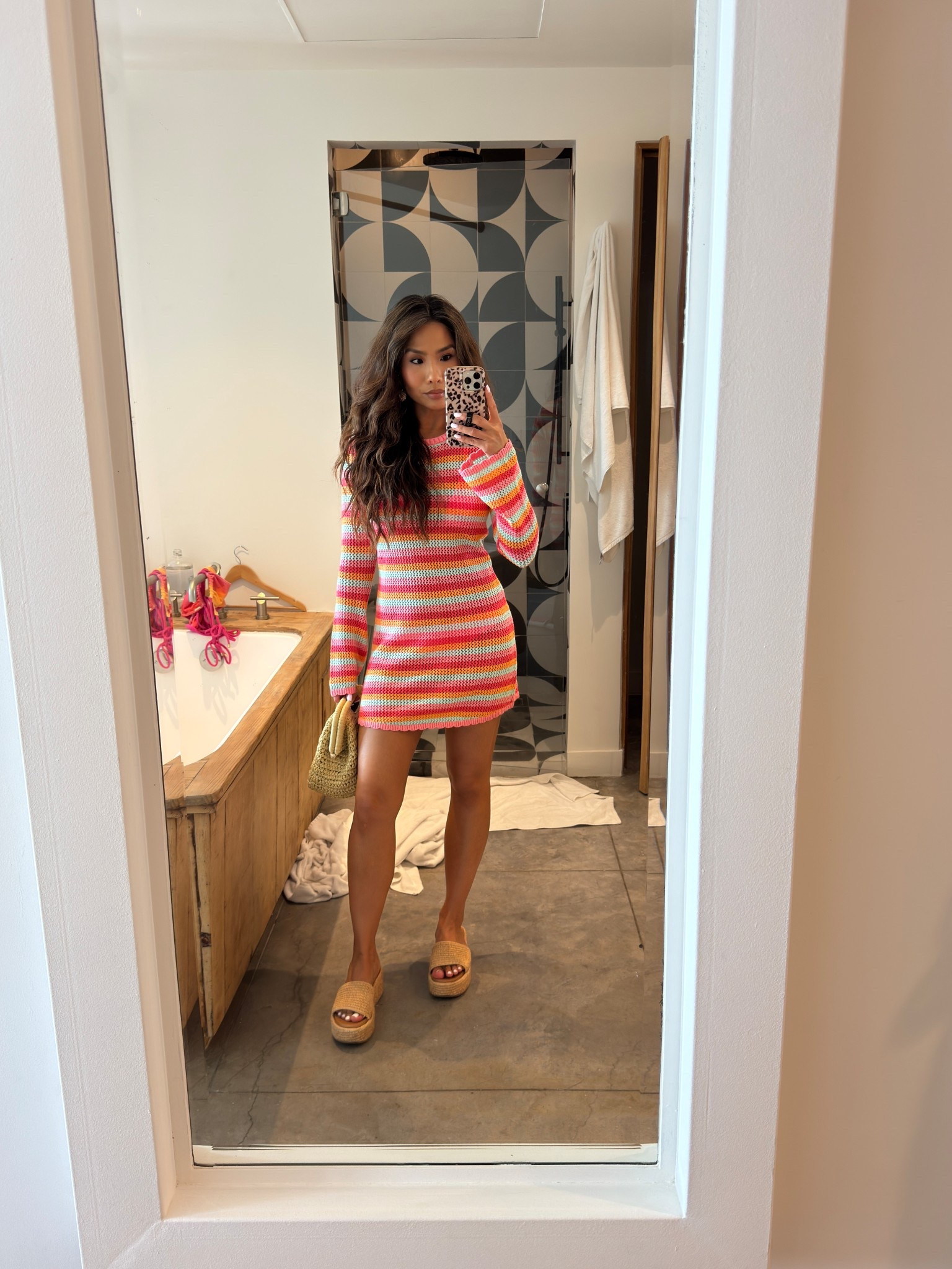 Beach club look!! Love this colorful dress 

TTS, wearing xs 
Bikini - wearing M in top and S in bottom 

#LTKPetite #LTKootd #LTKSwim