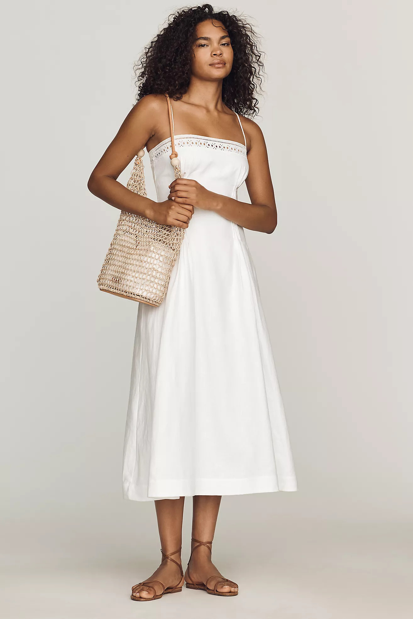 Reformation Pomona Linen Midi Dress | Anthropologie (US)