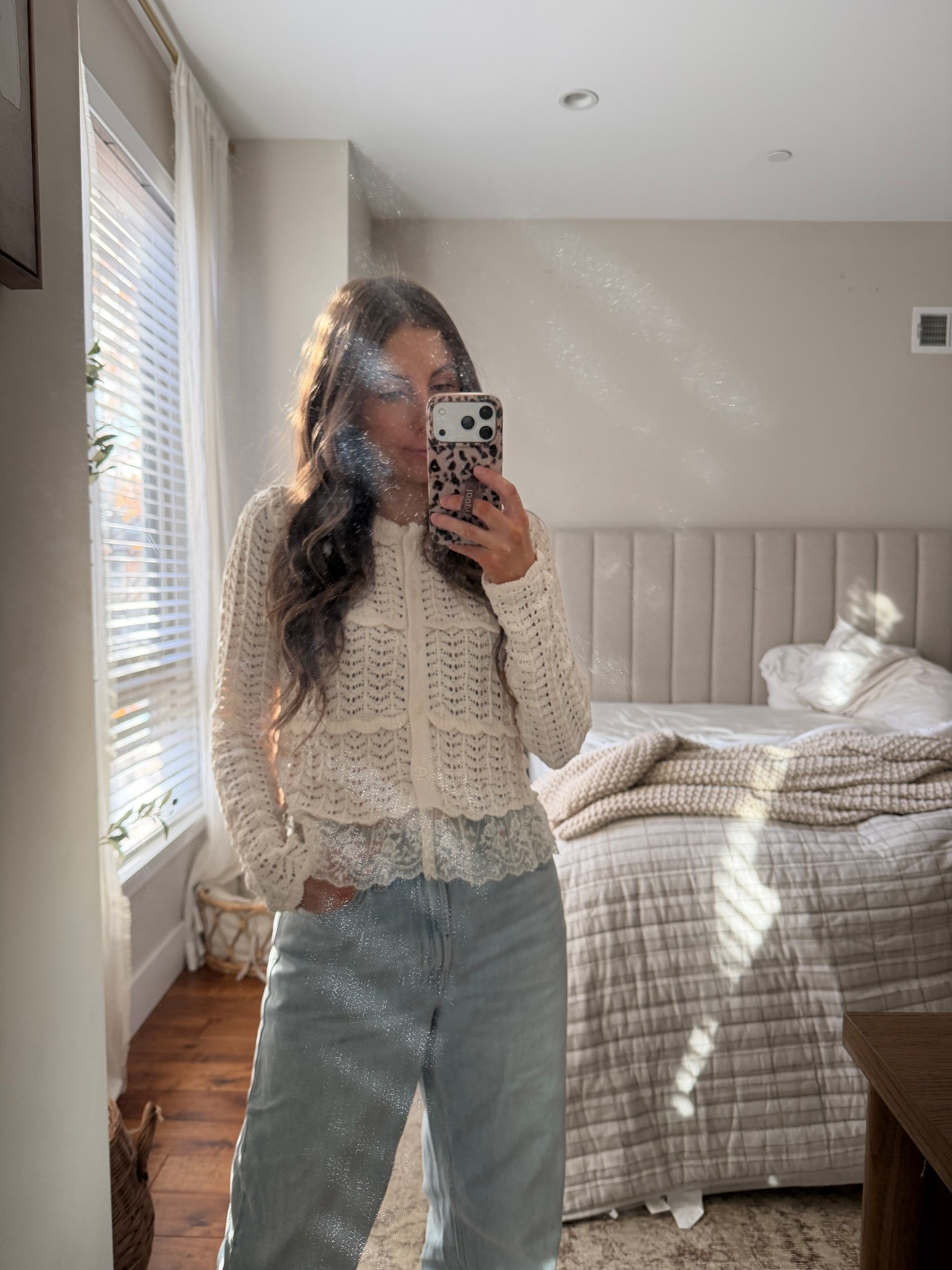 I've been wearing this cute knit cardigan a lot lately! It feels festive without being over the top and I love the lace detail! 

#LTKFindsUnder50 #LTKootd