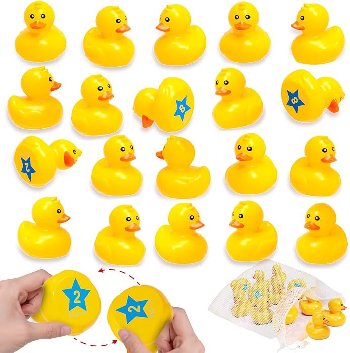 Duck Matching Bath Toys for Kids - 20 Plastic Ducks with Storage Bag | Fun Memory Games-Float Min... | Amazon (US)