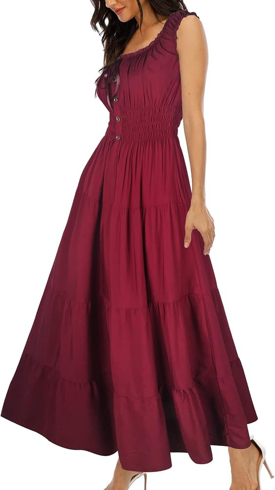 OSTOO Women's 2025 Summer Boho Floral Print Tiered Casual Flowy Long Maxi Dress | Amazon (US)