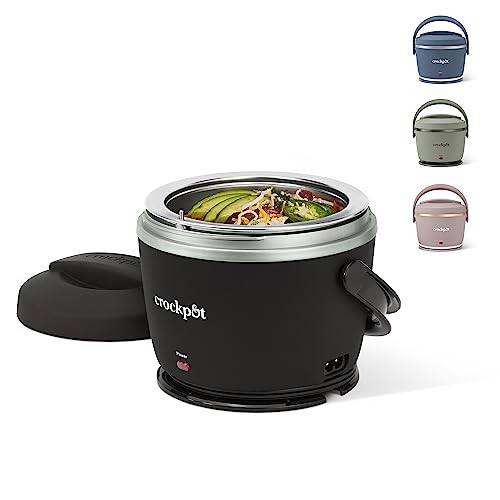 Crock-Pot Electric Lunch Box 20-Ounce Portable Food Warmer Black Licorice Perfect for Travel On-the-Go & Office Use | Stylish Spill-Free & Dishwasher-Safe | Ideal Men & Women's Gifts | Amazon (US)