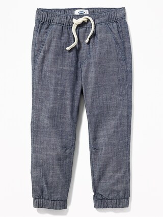 Old Navy Baby Chambray Joggers For Toddler Boys Dark Tone Chambray Size 12-18 M | Old Navy US