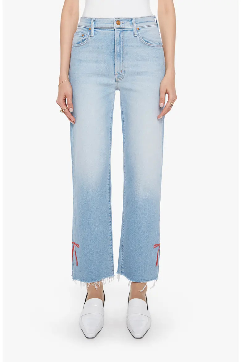 The RamblerSlice Hover Fray Bow Ankle Wide Leg Jeans (Women) | Nordstromrack | Nordstrom Rack