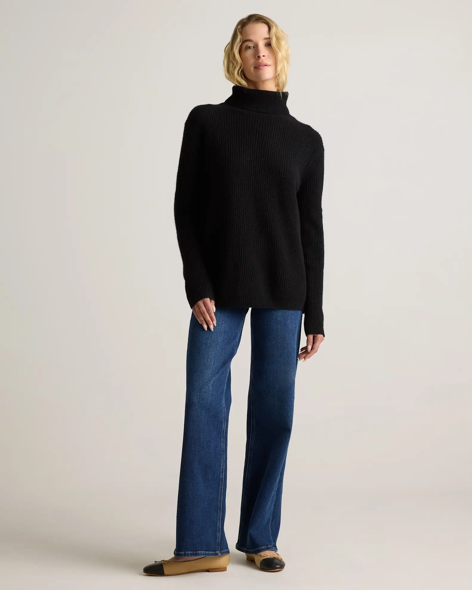 Mongolian Cashmere Fisherman Turtleneck Sweater | Quince