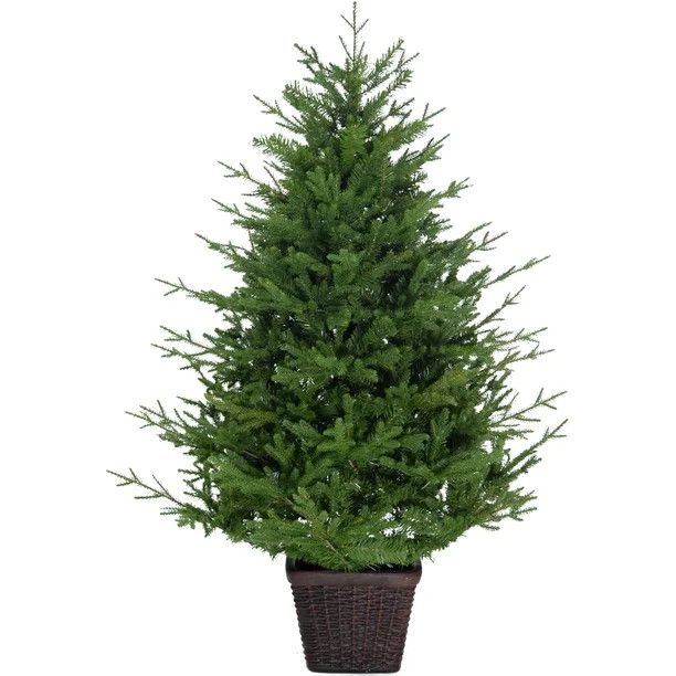 Fraser Hill Farm 4.0-Ft Adirondack Potted Christmas Tree Décor - Walmart.com | Walmart (US)