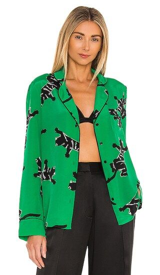 Long Sleeve Pajama Top in Climbing Jaguar Medium Green | Revolve Clothing (Global)