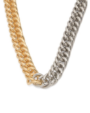 Two Tone Chain Necklace, Gold | TJ Maxx