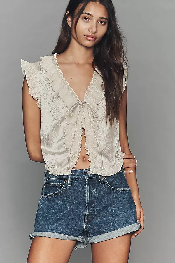 By Anthropologie Sleeveless Tie-Front Top | Anthropologie (US)