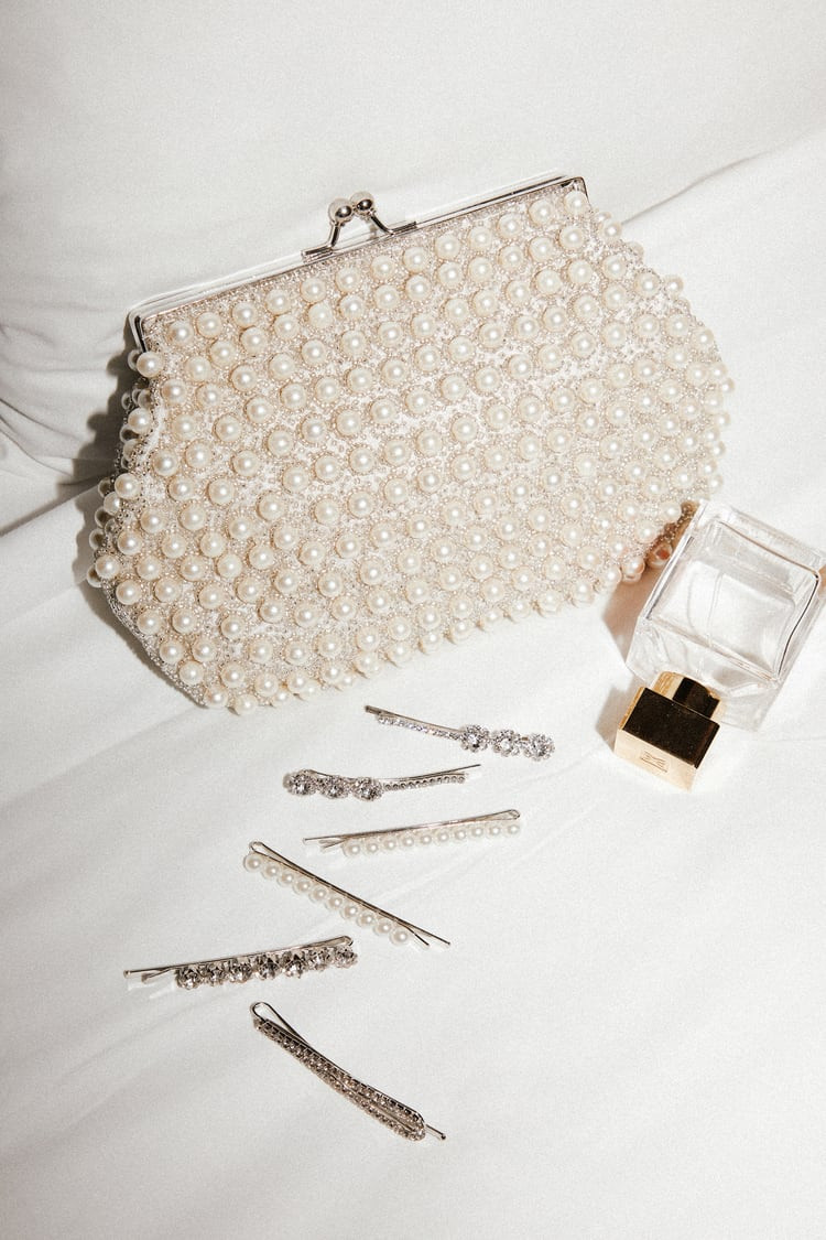 Brilliant Energy White and Silver Pearl Beaded Clutch | Lulus