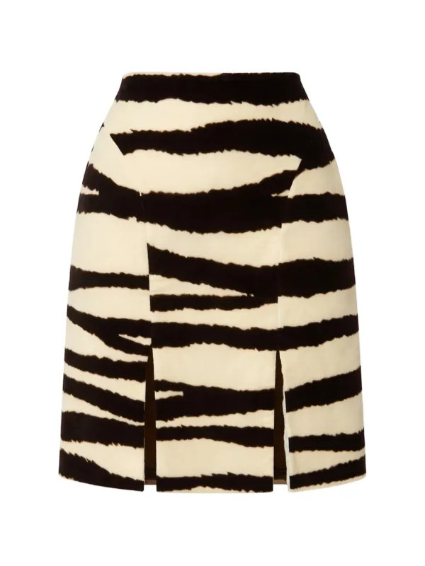 Nina Ricci Zebra Velvet Mini Skirt | Neutrals | FARFETCH AU | Farfetch Global