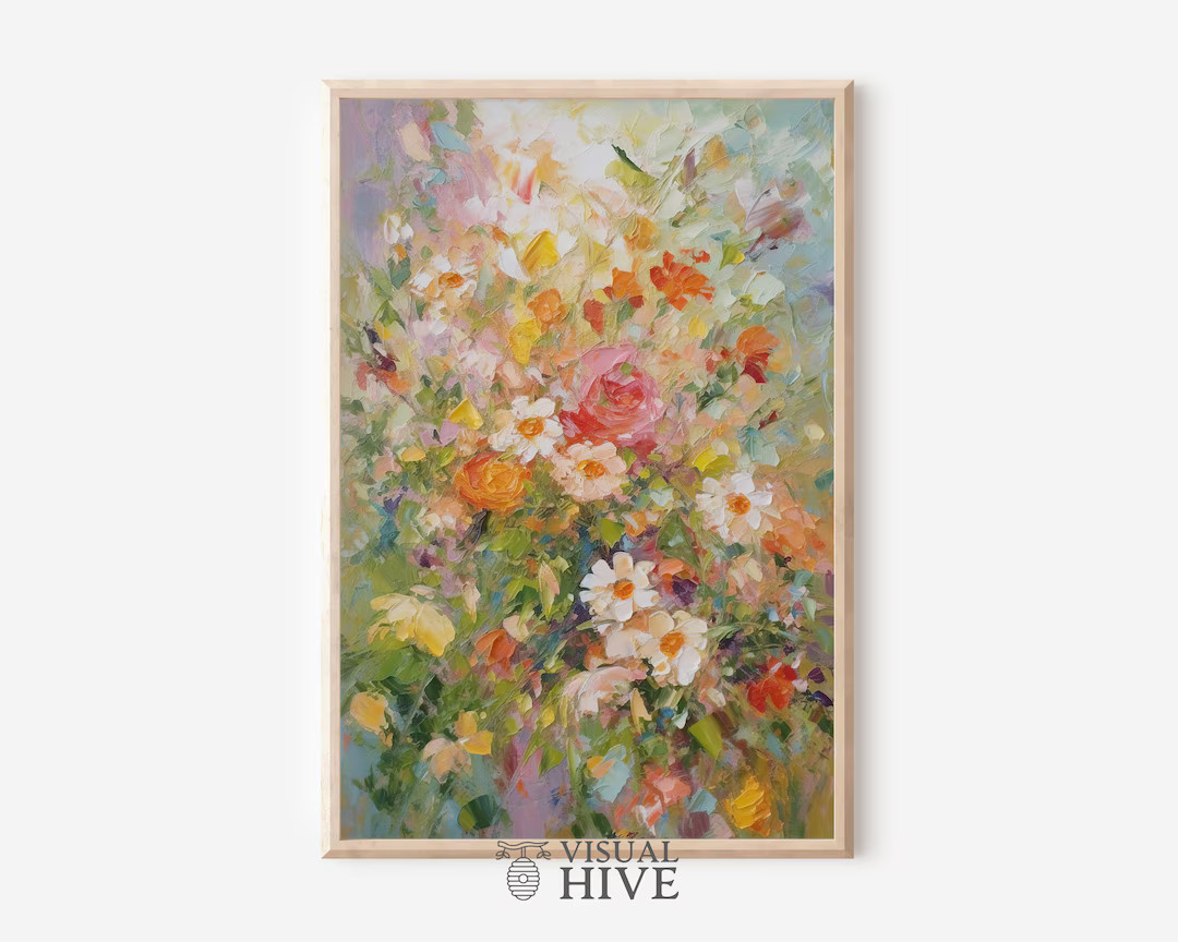 Painting Landscape Dreamy Flower Bouquet Flowers Artful Garden Printable Wall Art Printable Artfu... | Etsy (US)