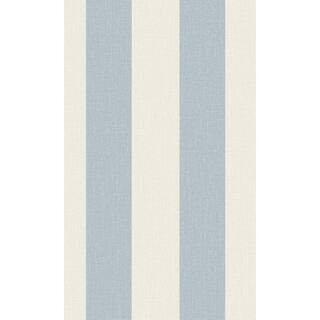 Blue Simple Stripes Printed Non-Woven Paper Non-Pasted Textured Wallpaper 57 sq. ft. | The Home Depot