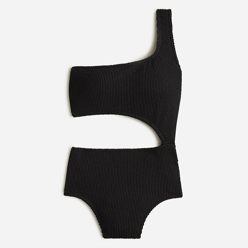 Textured one-piece swimsuit with cutouts | J.Crew US
