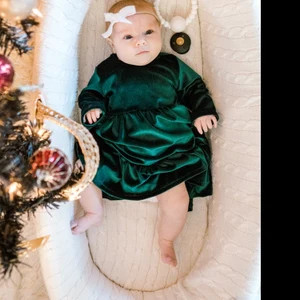 Velvet dress green girl velvet dress Children evening gown | Etsy | Etsy (US)