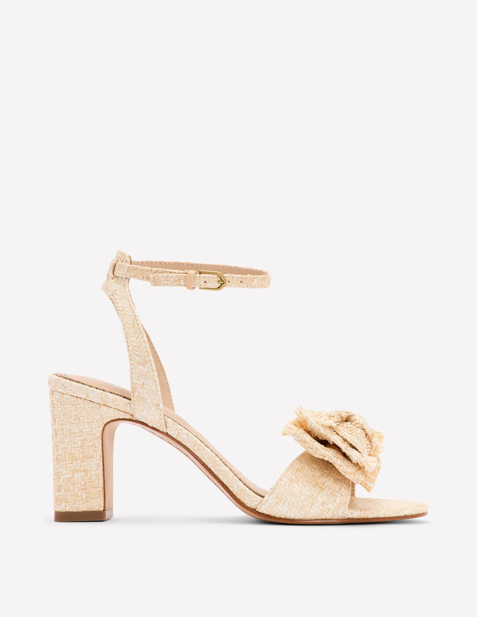Bow Heeled Sandals-Natural | Boden (US)