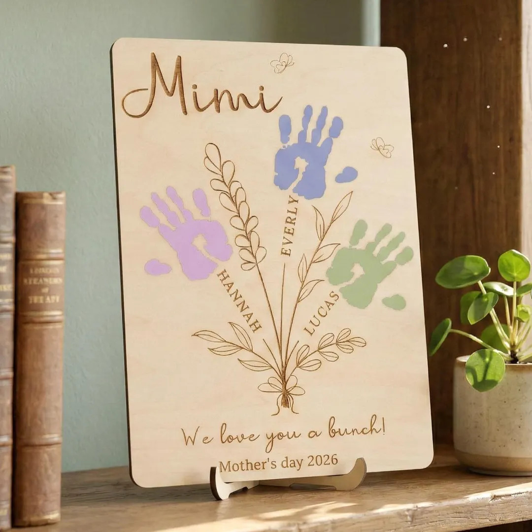 Baby Handprint Wood Panel for Mother’s Day Decoration D57 | Etsy (US)