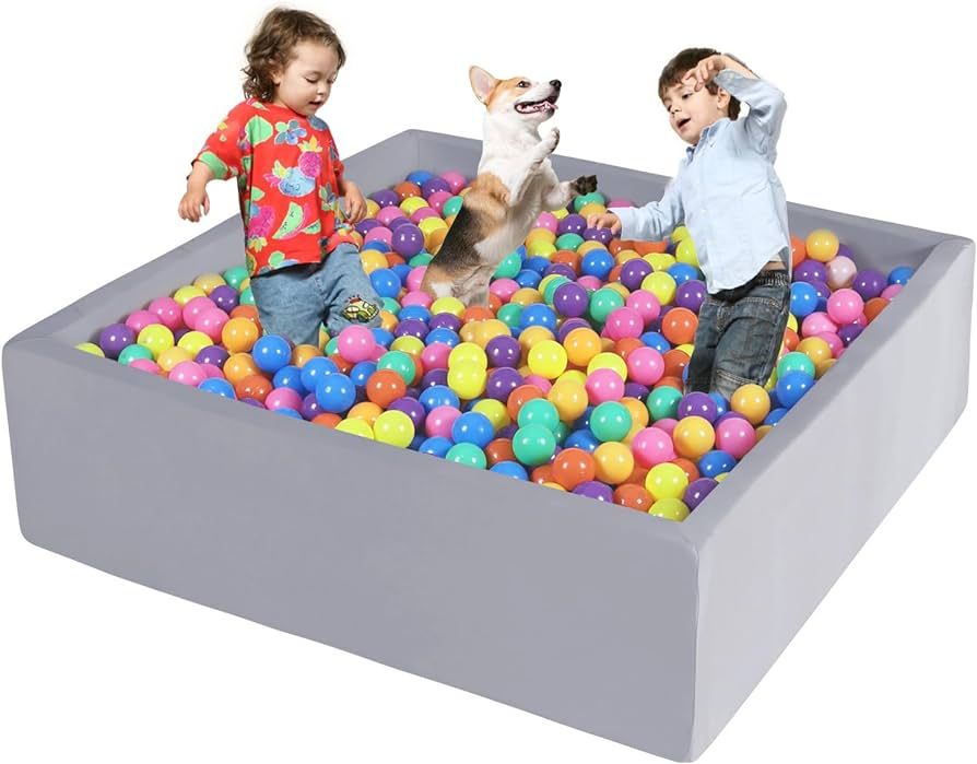 Foam Ball Pit for Toddlers - CALEPTONG 47.2" x 47.2" x 13.8" Large Square Ball Pits for Kids, Sof... | Amazon (US)