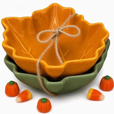 BIA Cordon Bleu Leaf Bowls, Set of 2 – 4.8" Lead-Free Stoneware Serving Bowls with Sculpted Vein Detail, Durable Tableware for Appetizers, Snacks, Side Dishes & Everyday Dining | Walmart (US)