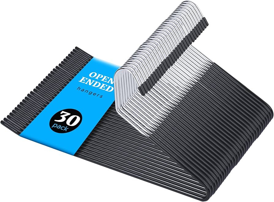 Metal Pants Hangers for Men- Pant Hangers Non Slip Open Ended Trouser Hanger, Black Dress Pants H... | Amazon (US)