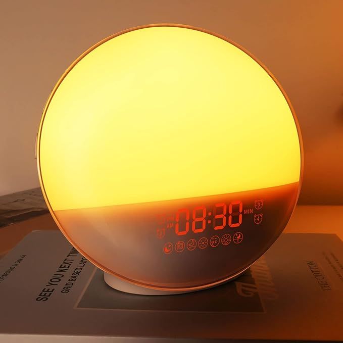 Sunrise Alarm Clock for Heavy Sleepers, Wake Up Light with Sunrise/Sunset Simulation, Dual Alarms... | Amazon (US)