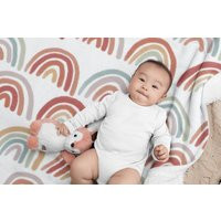 Boho Rainbow Kids Baby Blanket, Shower Gift, Nursery Decor, Muted Tones Girl Nursery, Minimalist Dec | Etsy (US)