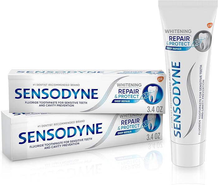 Sensodyne Repair and Protect Whitening Toothpaste, Toothpaste for Sensitive Teeth and Cavity Prev... | Amazon (US)