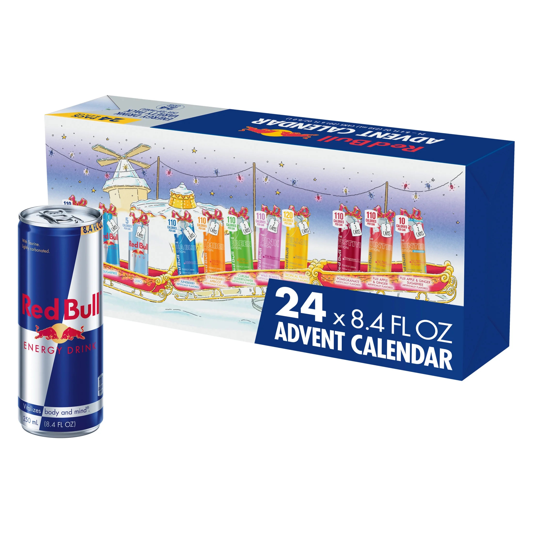 Red Bull Energy Drink Variety Advent Calendar Pack,  with 80mg Caffeine,  Taurine & B Vitamins,  ... | Walmart (US)