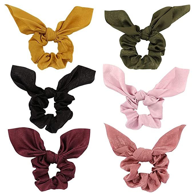 Jaciya Bow Hair Scrunchies Silk Bunny Ears Bowknot Hair Ties Cute Satin Scrunchies with Bows for ... | Amazon (US)