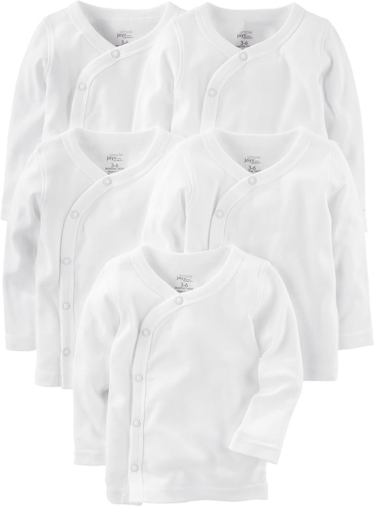 Simple Joys by Carter's Unisex-Baby 5-Pack Side-snap Long-Sleeve Shirt | Amazon (US)
